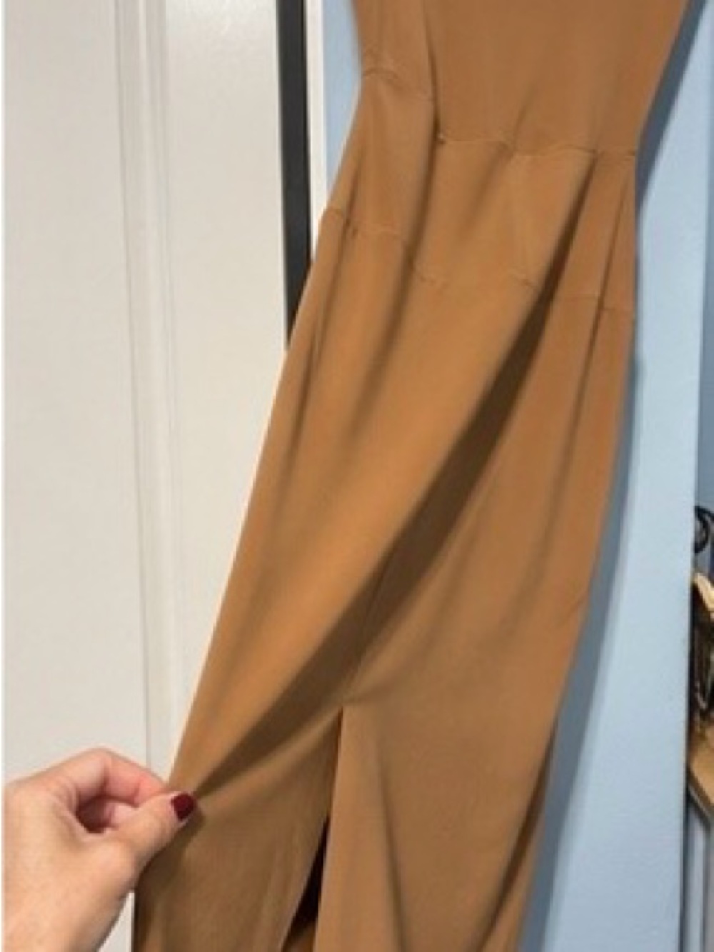 Norma Kamali Strapless Bodycon Pencil Dress – Camel Brown - Picture 7 of 12